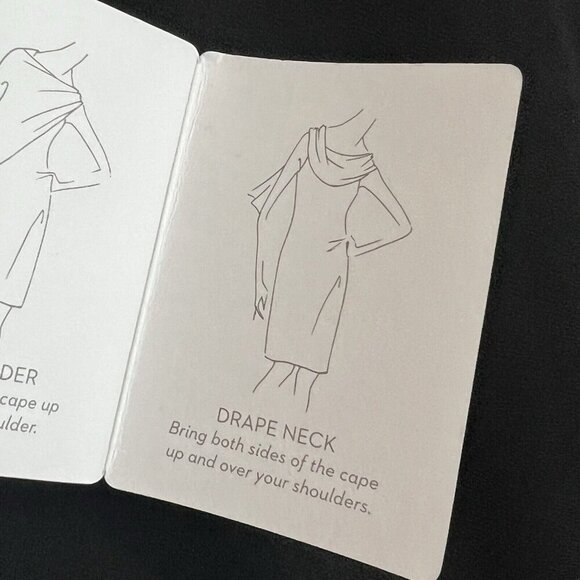 Chicos Small Black Dress Convertible Wear 3 Way Styling Solid Cape NWT $119 - Picture 5 of 13